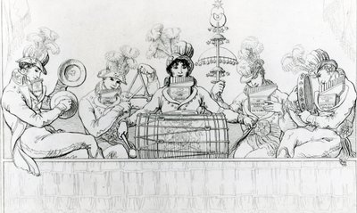 Menestréis de Padean em performance em Vauxhall Gardens, Londres (gravura) de English School