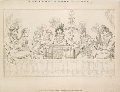 Minstrels Padean em performance em Vauxhall Gardens, Londres de English School