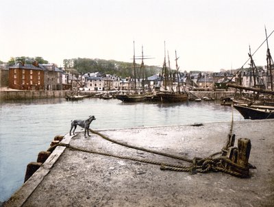 Padstow Quay (foto colorida à mão) de English School