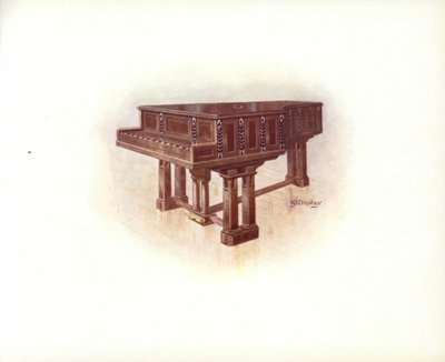 Página do Catálogo de Arte Steinway & Sons Art Catalogue (cor litho) de English School