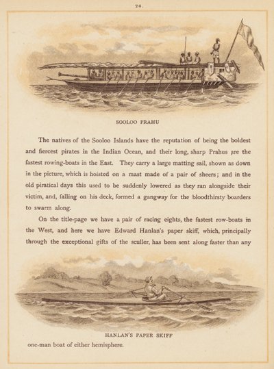 Página de The Boats of the World, finais do século XIX (litografia a cores) de English School