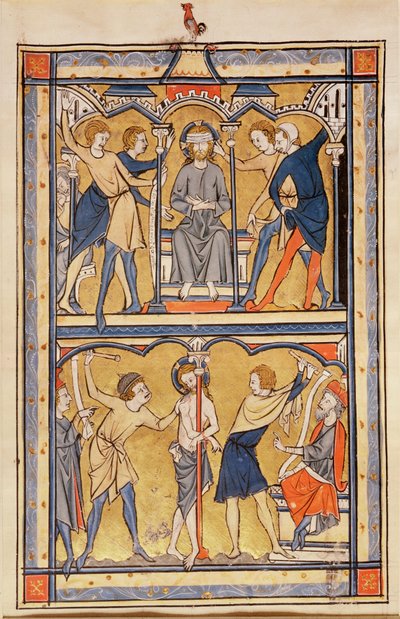 Página de um saltério, c.1270 (tempera em pergaminho) de English School