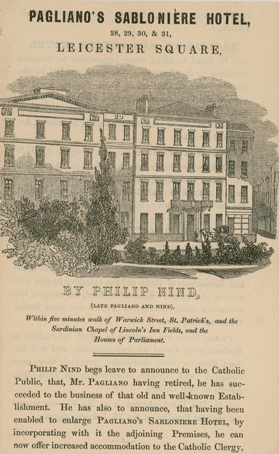 Paglianos Sabloniere Hotel, Praça Leicester, Londres de English School