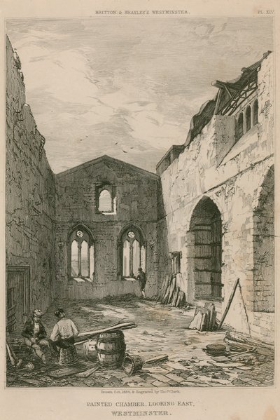 Câmara pintada, olhando para o leste, o Palácio de Westminster, Londres de English School