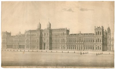 Palácio de Whitehall. Publicado 1748 de English School