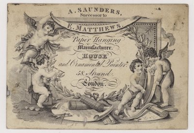 Stainers de papel, A Saunders, cartão comercial de English School