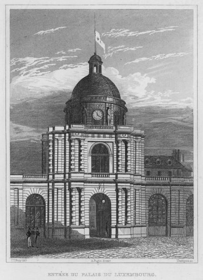 Paris, Entree Du Palais Du Luxembourg (gravura) de English School