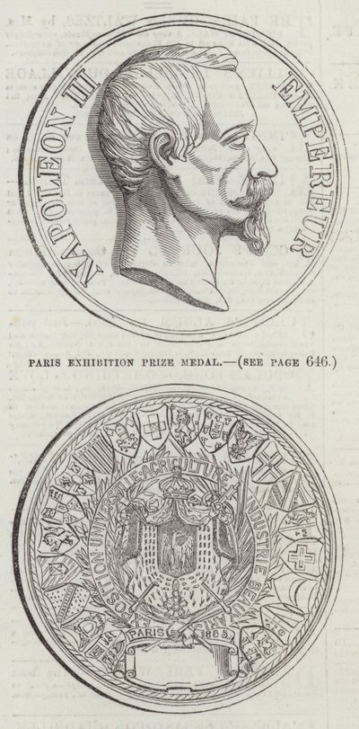 Medalha do Prémio de Exposição de Paris (gravura) de English School