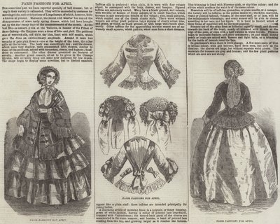 Paris Fashions para Abril (gravura) de English School