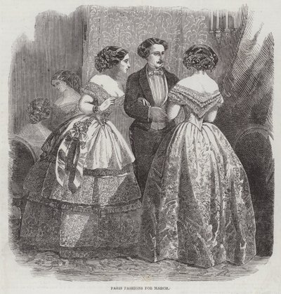 Paris Fashions for March (gravura) de English School