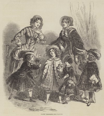 Paris Fashions for March (gravura) de English School