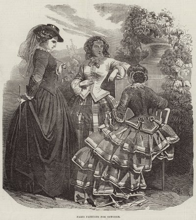 Paris Fashions para outubro (gravura) de English School