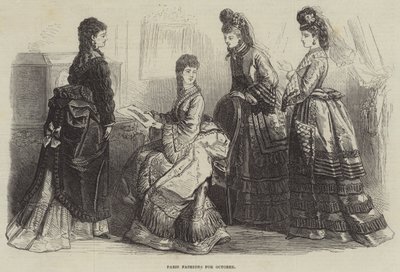 Paris Fashions para outubro (gravura) de English School