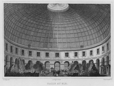 Paris, Halle Au Ble (gravura) de English School