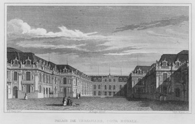 Paris, Palácio de Versalhes, Corte Real (gravura) de English School