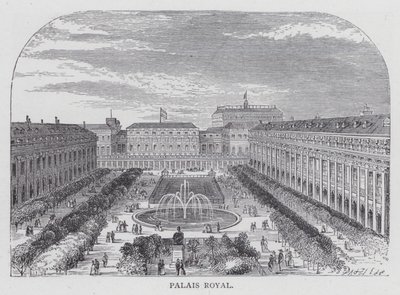 Paris, Palais Royal (gravura) de English School