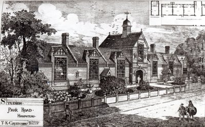 Park Road, Hampstead, do The Building News, 3 de setembro de 1880 de English School