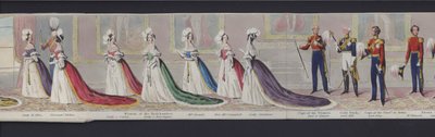 Parte do panorama do casamento da Rainha Vitória, c.1840 (aquatint colorido à mão) de English School