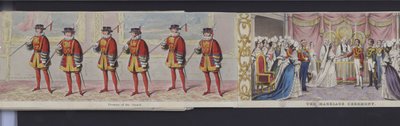 Parte do panorama do casamento da Rainha Vitória, c.1840 (aquatint colorido à mão) de English School