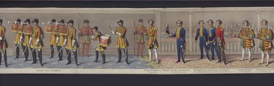 Parte do panorama do casamento da Rainha Vitória, c.1840 (aquatint colorido à mão) de English School