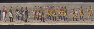 Parte do panorama do casamento da Rainha Vitória, c.1840 (aquatint colorido à mão) de English School