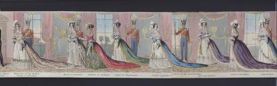 Parte do panorama do casamento da Rainha Vitória, c.1840 (aquatint colorido à mão) de English School