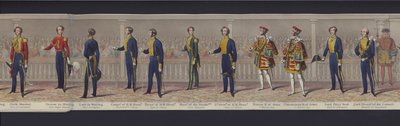 Parte do panorama do casamento da Rainha Vitória, c.1840 (aquatint colorido à mão) de English School