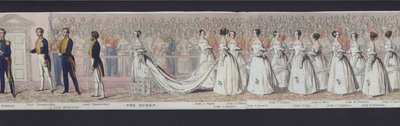 Parte do panorama do casamento da Rainha Vitória, c.1840 (aquatint colorido à mão) de English School