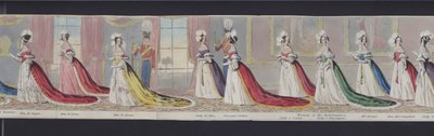 Parte do panorama do casamento da Rainha Vitória, c.1840 (aquatint colorido à mão) de English School