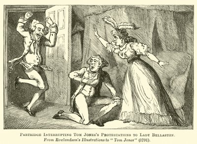 Perdiz interrompendo as protesto de Tom Joness a Lady Bellaston de English School