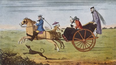 Passageiro numa carruagem a cavalo, 