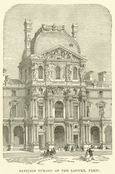 Pavilhão Turgot do Louvre, Paris (gravura) de English School