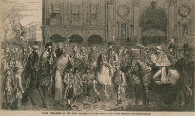 A paz proclamada no Royal Exchange em 1748 de English School