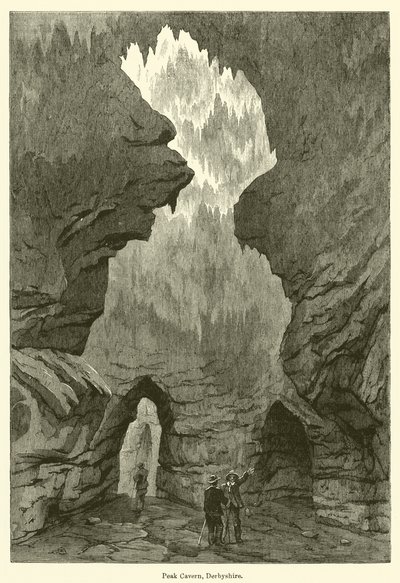 Peak Cavern, Derbyshire (gravura) de English School