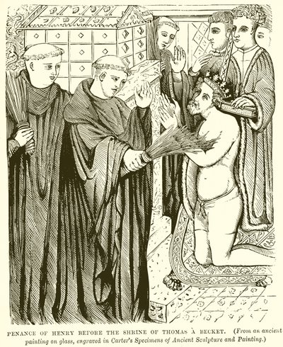 Penitência de Henrique diante do Santuário de Tomé, um Becket de English School