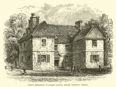 Penns Residence na Second Street, abaixo da Chestnut Street de English School