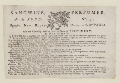 Perfumistas, Sangwine, cartão comercial de English School