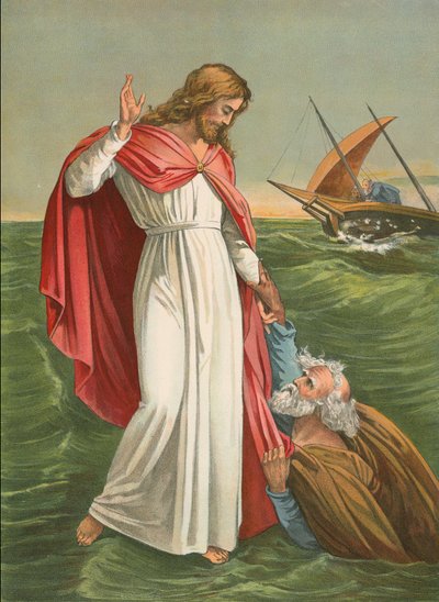 Peter andando no mar de English School