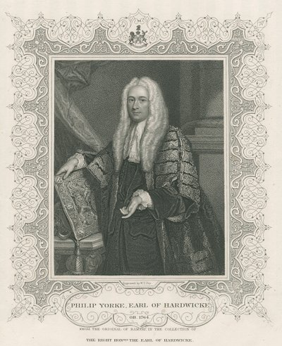 Philip Yorke, 1º Conde de Hardwicke, de &39;British&39;s Portraits&39; de Lodge, 1823 (gravura) de English School