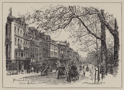 Piccadilly, do Oeste (gravura) de English School