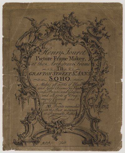 Picture Frame Maker, Henry Jouret, cartão comercial de English School