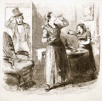 Esboços pitorescos de Londres: The Lodging House, de The Illustrated London News, 1849 de English School