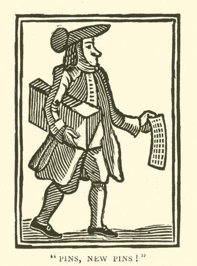 Vendedor de alfinetes (xilogravura) de English School