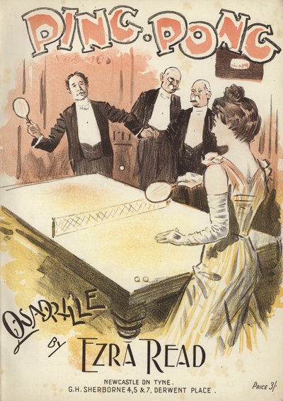 Ping Pong, quadrilha de Ezra Read (cor litho) de English School