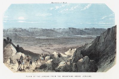 Planície do Jordão desde as montanhas acima de Jericó (gravura colorida) de English School