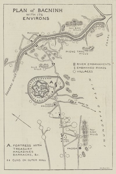 Plano de Bacninh com seus arredores (gravura) de English School
