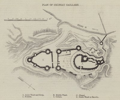 Plano de Chateau Gaillard (gravura) de English School