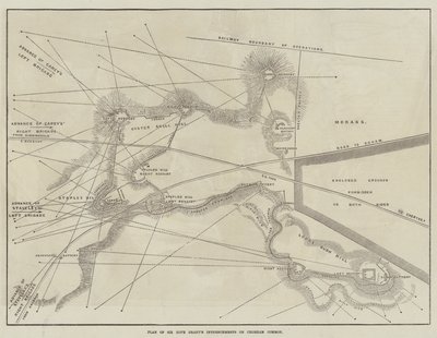 Plano de Intenções de Sir Hope Grant no Chobham Common (gravura) de English School