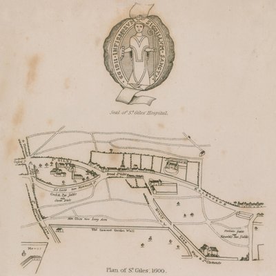 Plano de St Giles nos campos, Londres, em 1600 de English School