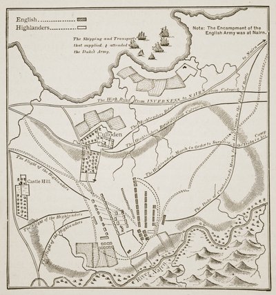 Plano da Batalha de Culloden, 16 de abril de 1746 de English School